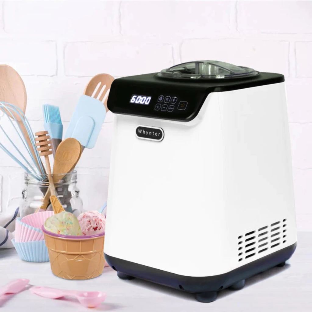 1.28 Quart Automatic Ice Cream Maker with Stainless Steel Bowl White Y441