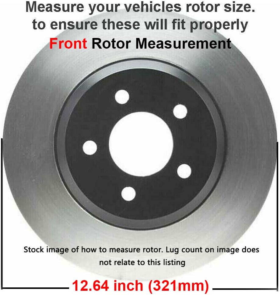Front Brake Kit Ceramic Brake Rotors and Pads 12.64 inch J216772