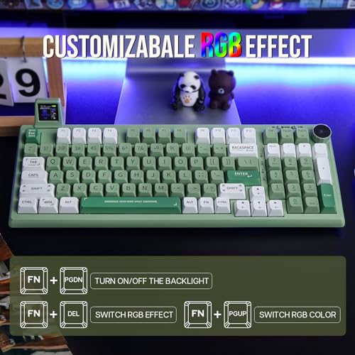 97 Keys Gasket Mechanical Keyboard with Customizable Display Screen, Knob, Hot Swappable Socket, 5000mAh Battery T2630