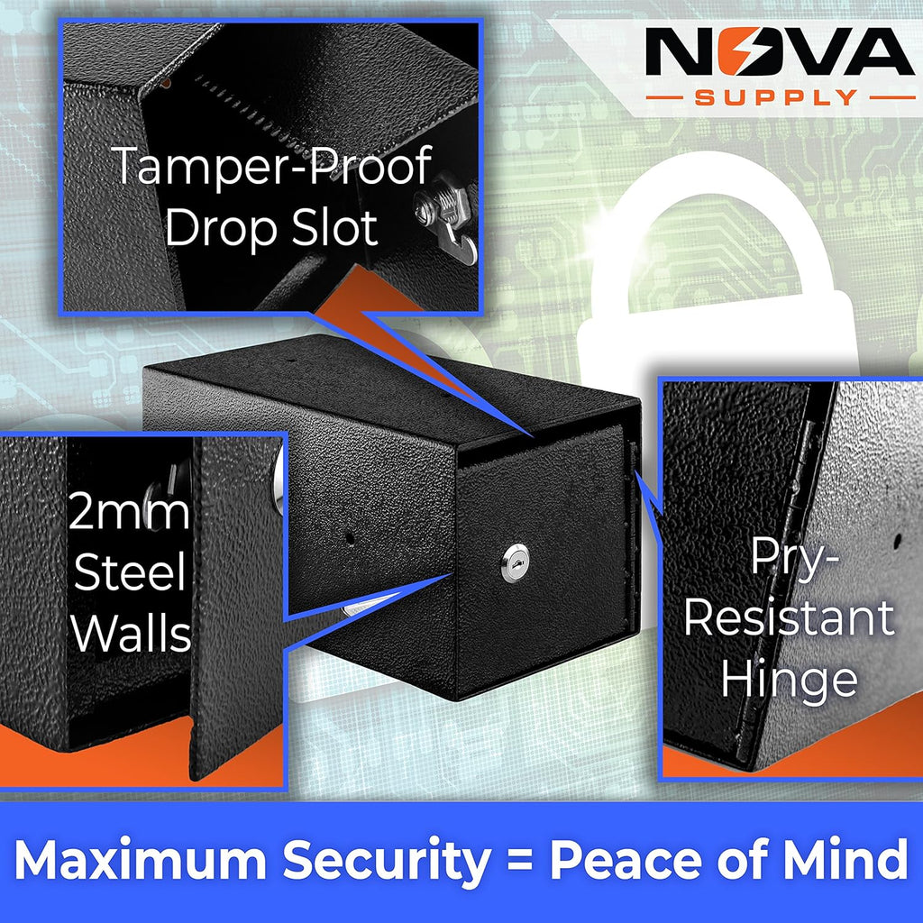 Mountable Cash Drop Box with Tamper-Proof Slot I8797