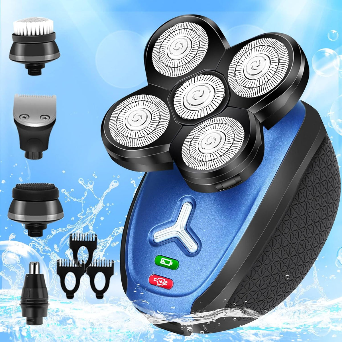 5 in 1 Cordless Waterproof Electric Rotary Head Shaver F925