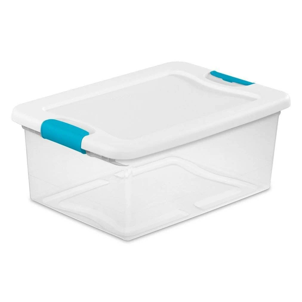 15-Qt. Clear Stackable Latching Storage Box Container (96 Pack) Y82303