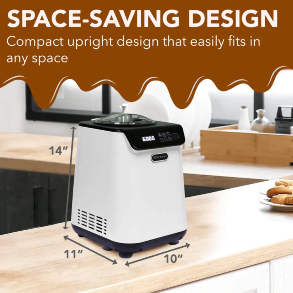 1.28 Quart Automatic Ice Cream Maker with Stainless Steel Bowl White Y441