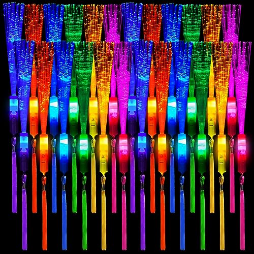 10 Pieces Fiber Optic Wand Light up Glow Stick LED Colorful Flashing Wands I611