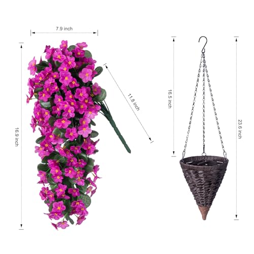 Faux Silk Hanging Flowers Plants Baskets J255