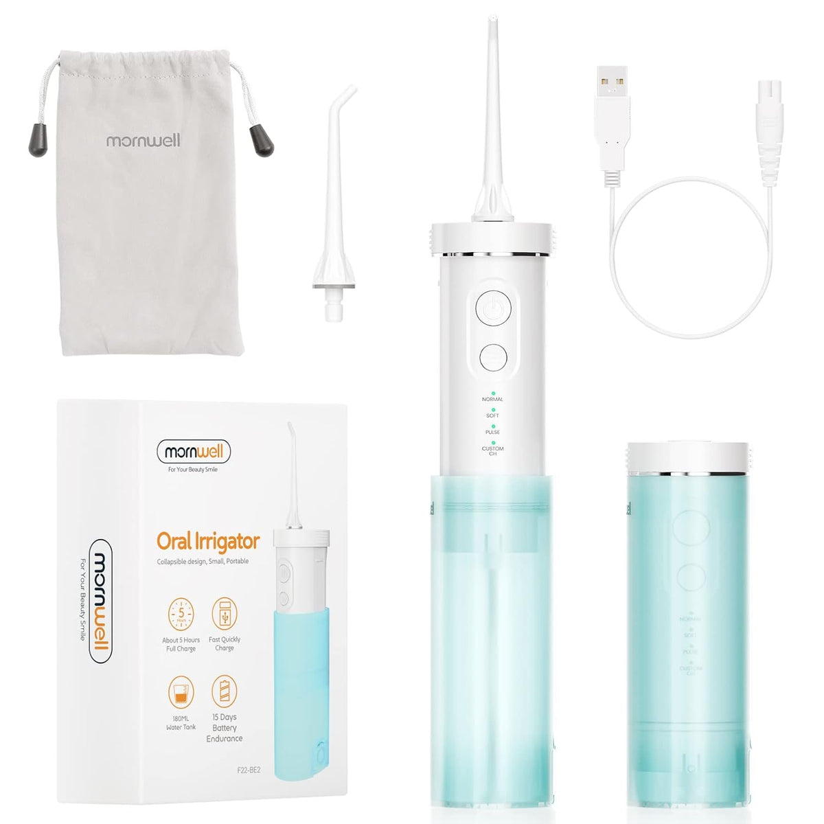 Mini Cordless Portable Water Dental Flosser with 4 Modes P3319