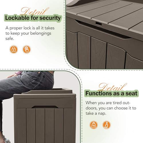 31 Gallon Black Outdoor Storage Box Q819