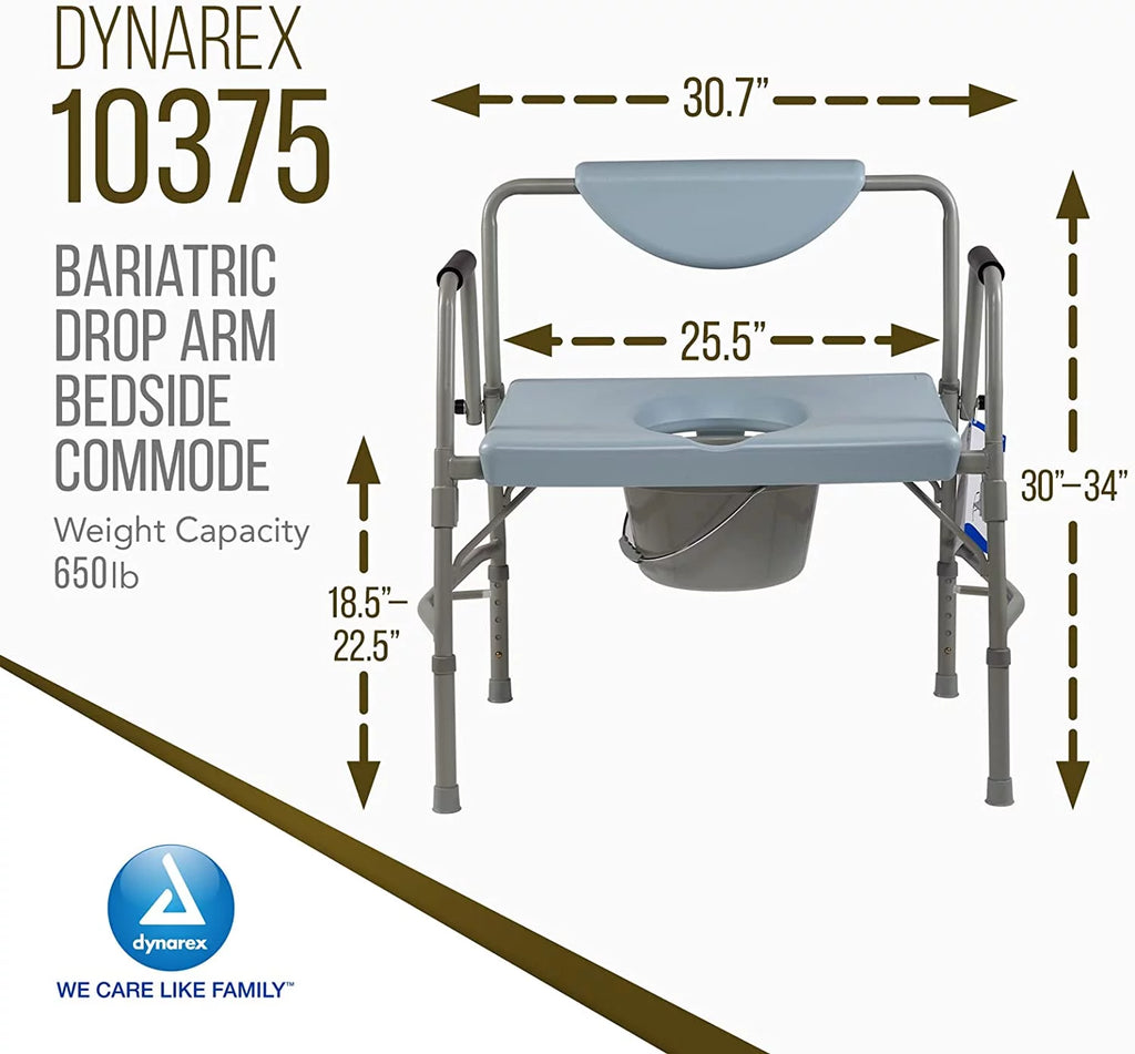 Bariatric Drop-Arm Commode 1000lb Capacity Q740705