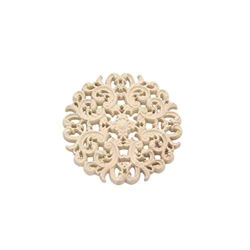 Wood Carved Onlay Applique Unpainted Frame Door Decor Furniture Applique (3.9 Inch) O7192