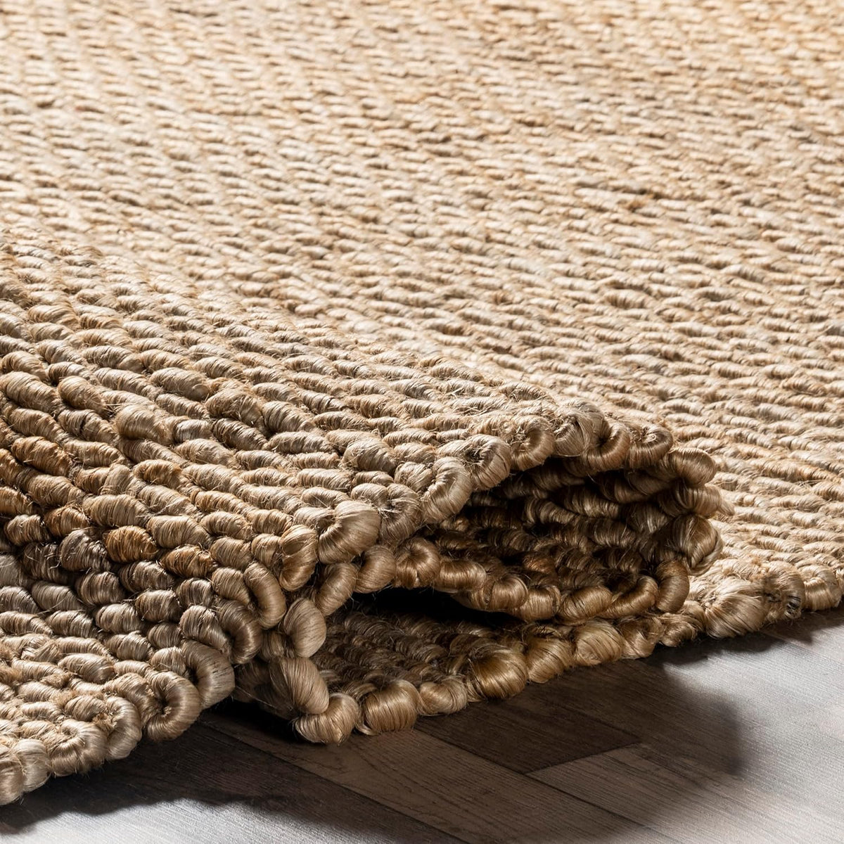 Natural Hand Woven Jute Area Rug, 5x8 U982