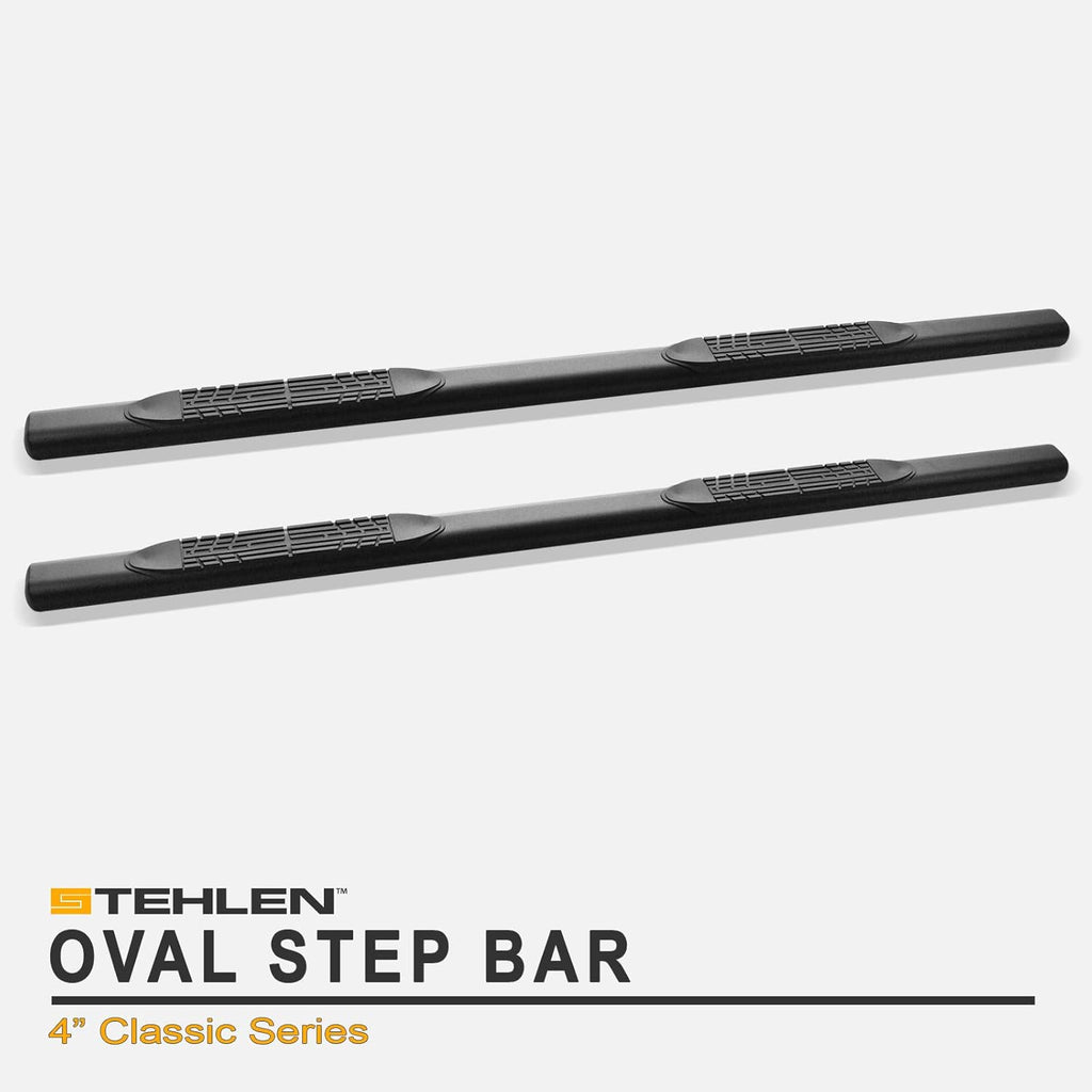 4 Oval Side Step Nerf Bars Matte Black Crew Cab B6500