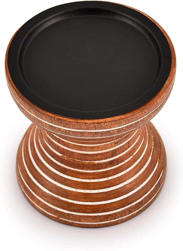Mango Wood Candle Holder 4" X 4" X 4" N52160
