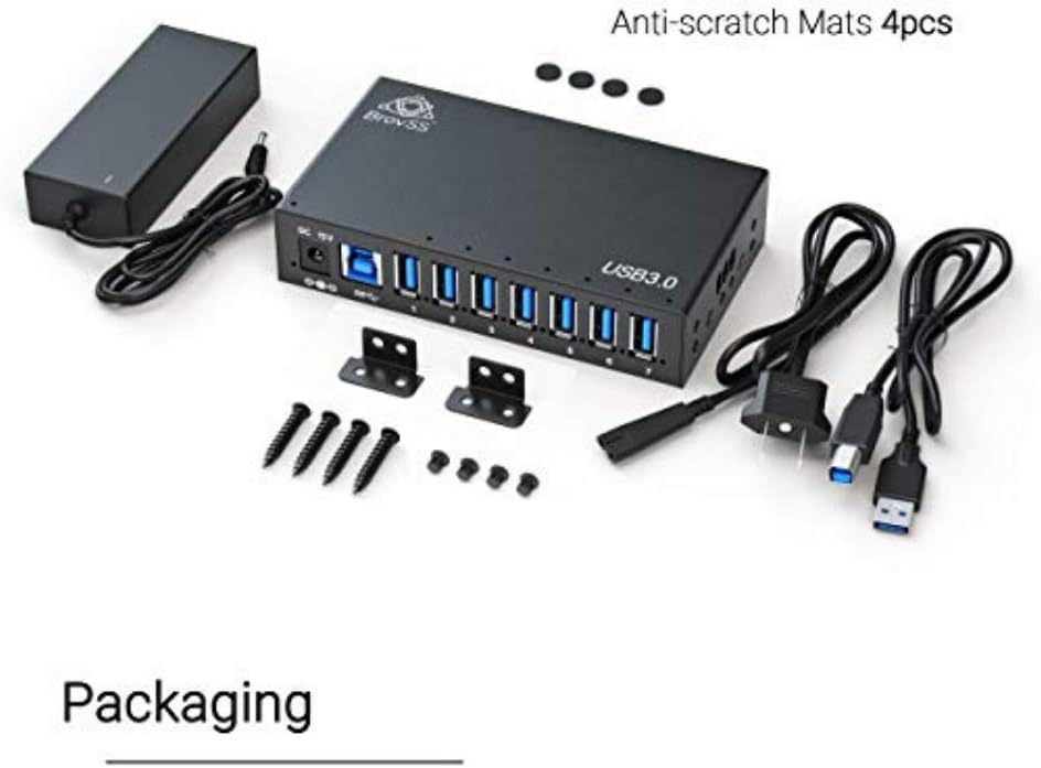 7 Port USB 3.0 Powered Hub with 12V 3A Power Adapter (Black) S617873