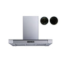 36 in. Convertible Island Mount Range Hood in Stainless Steel and Glass with Baffle Filters and Carbon Filters F45622