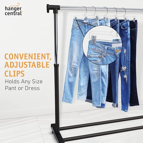 12 Pack 14" Clear Skirt Hangers with Adjustable Clips C171