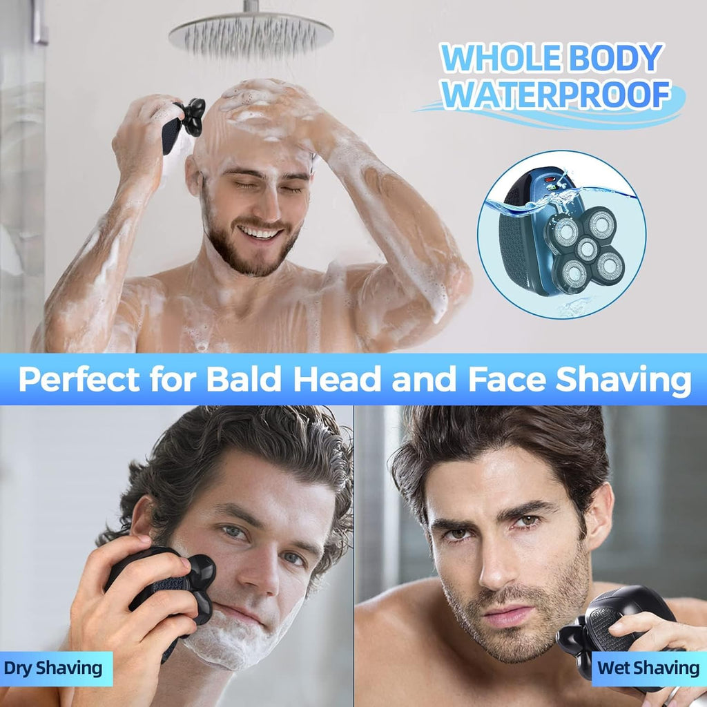 5 in 1 Cordless Waterproof Electric Rotary Head Shaver F925