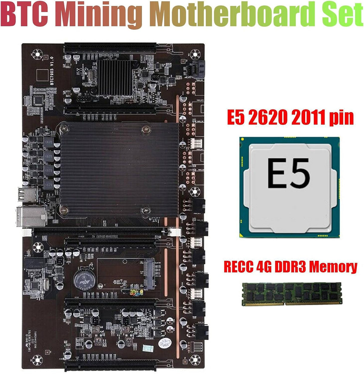 X79 LGA 2011 DDR3 Mining Motherboard with E5 2620 CPU N477