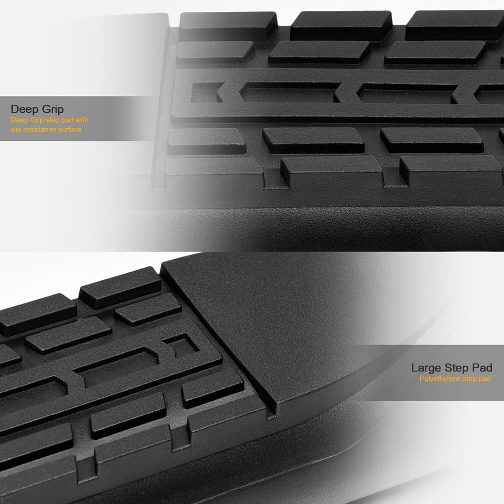 4 Oval Side Step Nerf Bars Matte Black Crew Cab B6500