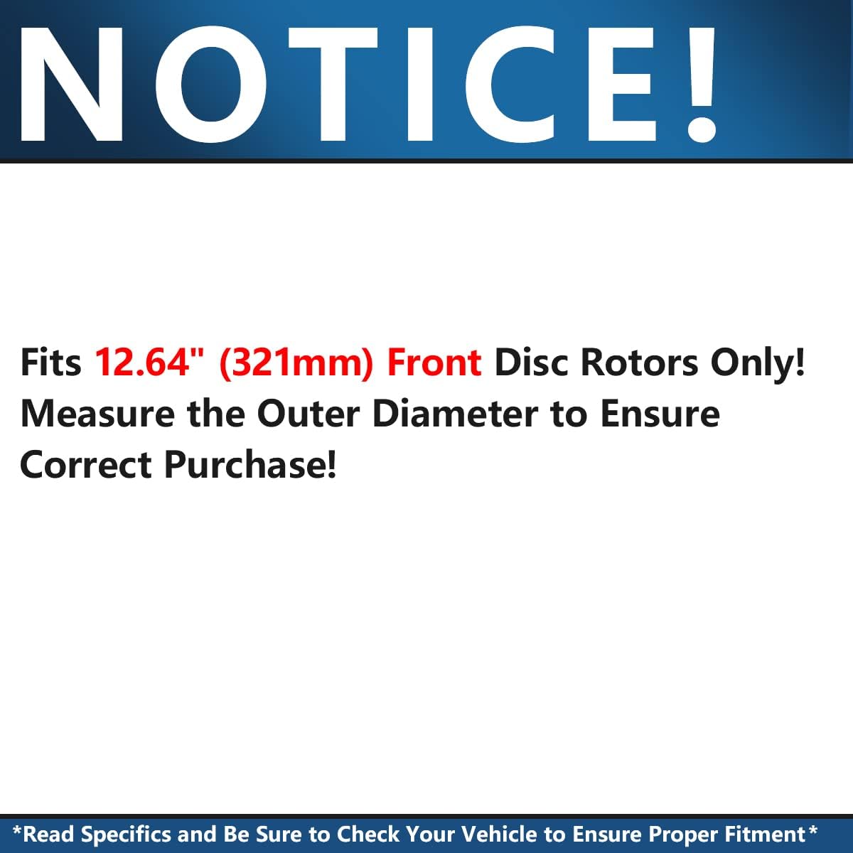 Front Brake Kit Ceramic Brake Rotors and Pads 12.64 inch J216772