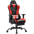 Black Gaming Chair with Footrest and Massage Lumbar Support B1801