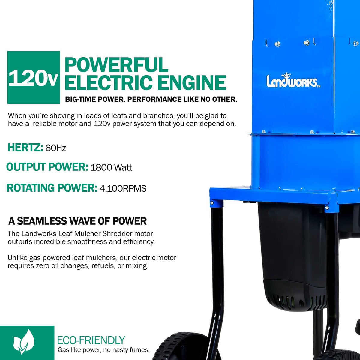 Electric Leaf Mulcher Shredder 120V AC 11" Cutting Blade A3196