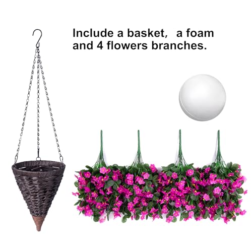 Faux Silk Hanging Flowers Plants Baskets J255