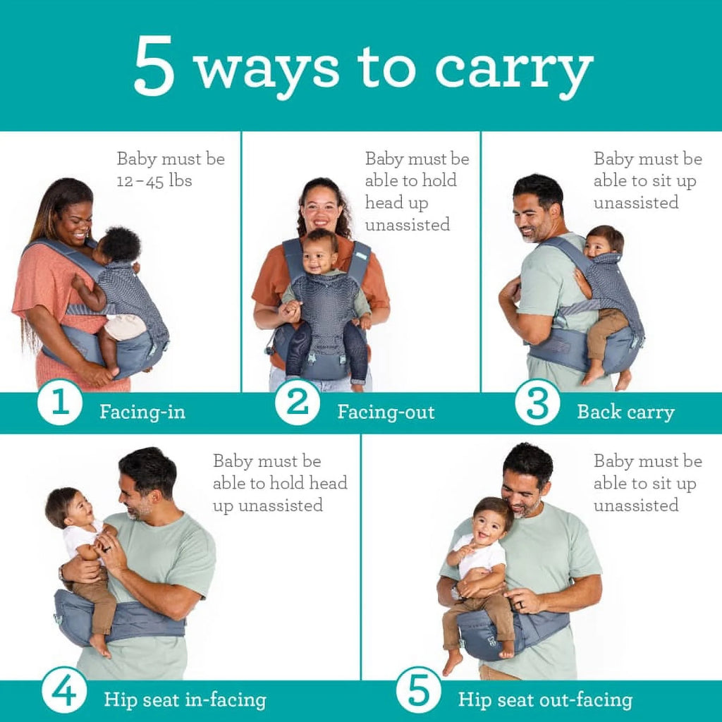 Gray 5-in-1 Hip Seat Baby Carrier W538
