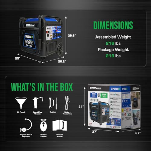 9,500-Watt Dual Fuel Digital Inverter Portable Generator M293778