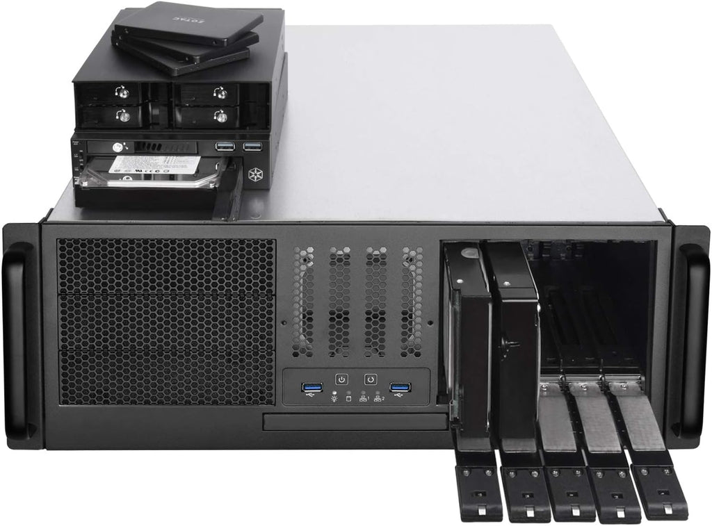 4U Rackmount Server Case with 5 x 3.5 Hot-Swappable Bay and 3 x 5.25 Bays O541