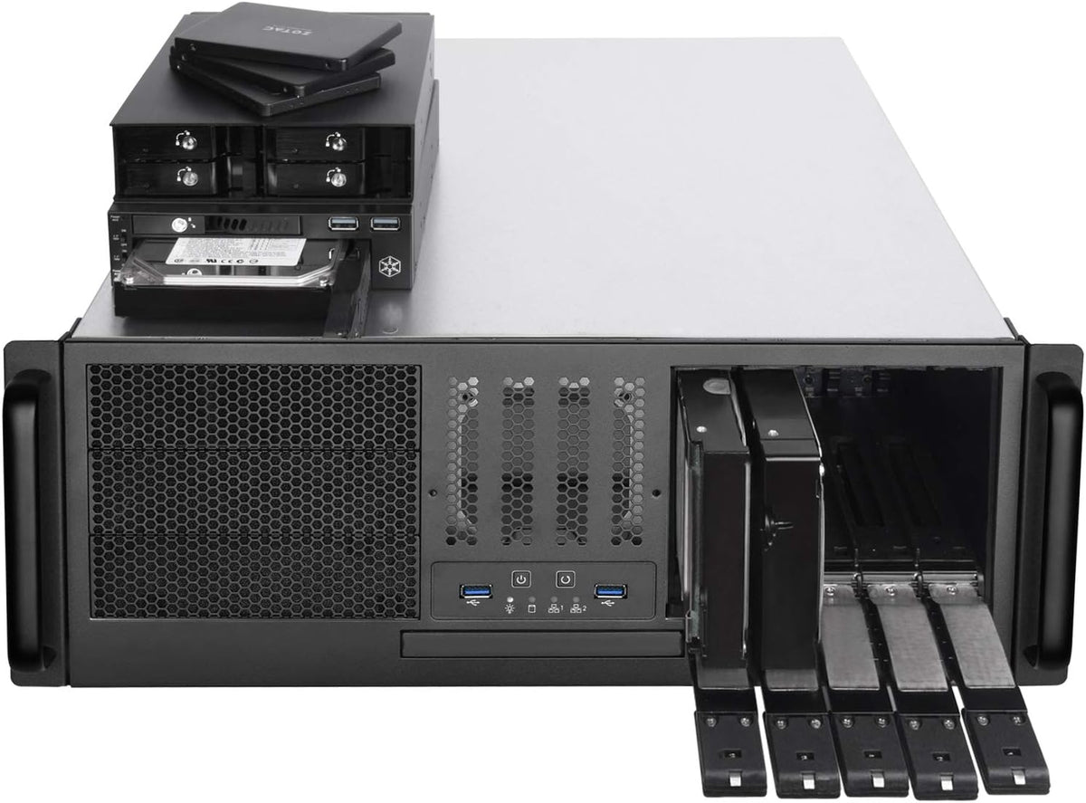 4U Rackmount Server Case with 5 x 3.5 Hot-Swappable Bay and 3 x 5.25 Bays O541