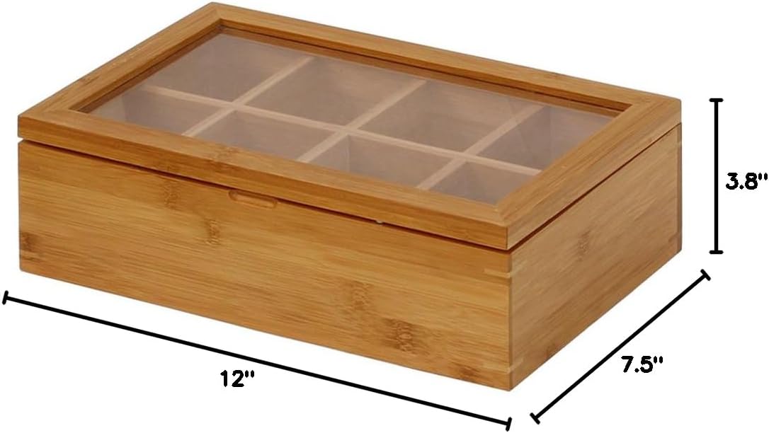 Natural Bamboo Tea Box 12 Inch D218821