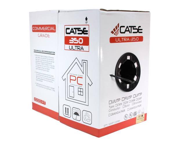 Cat5e Shielded Bulk Ethernet Cable, 24 AWG, 1000ft White A604