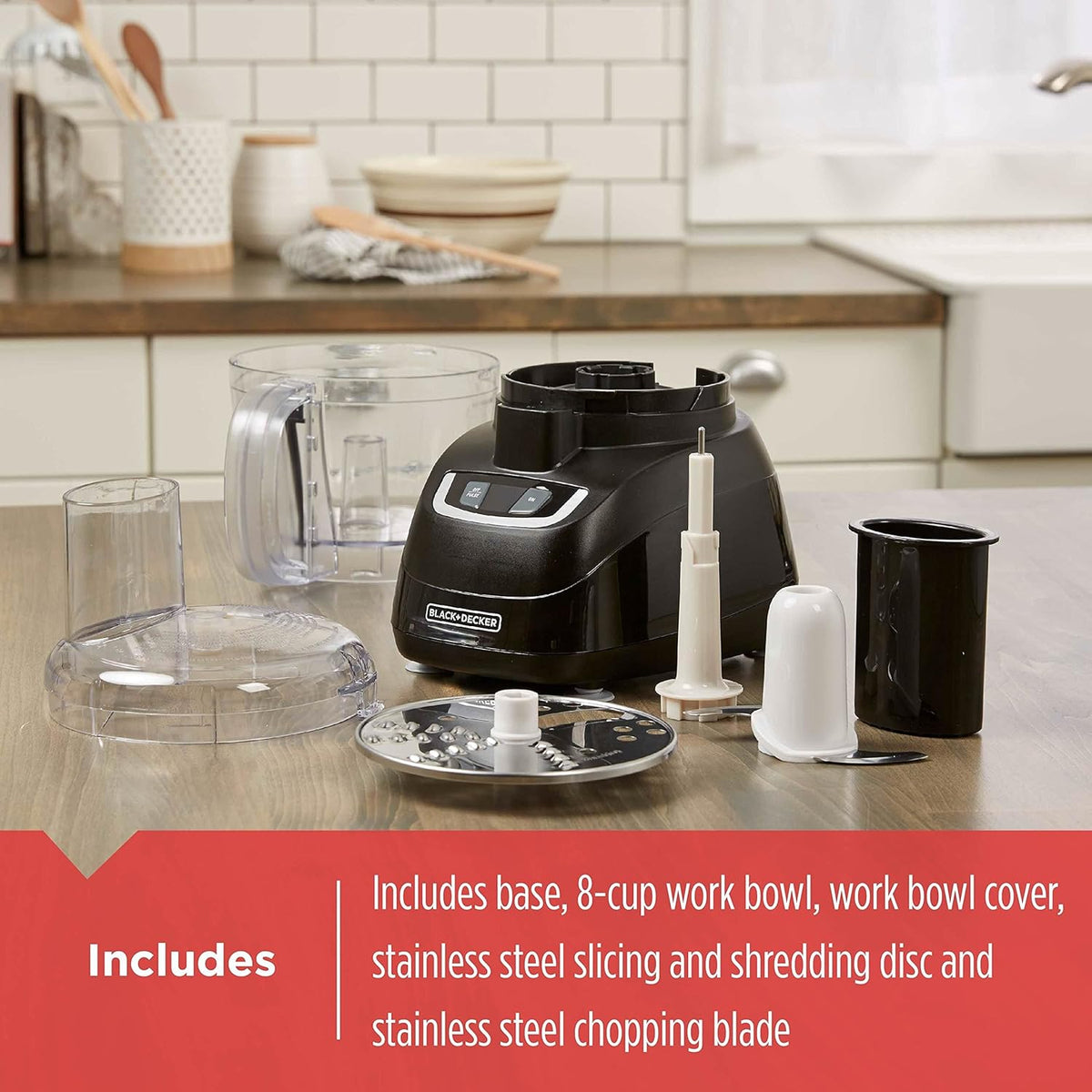8-Cup Food Processor with Stainless Steel Blade, Black M7510