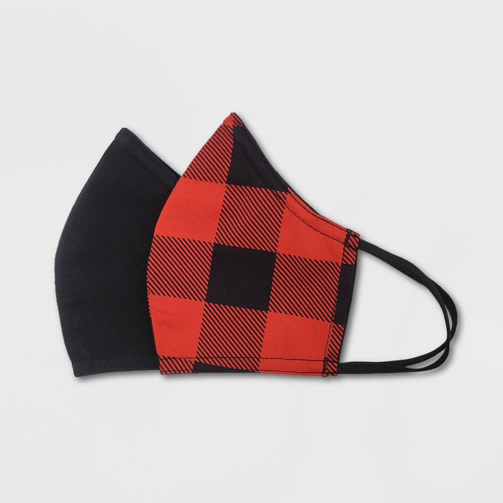 2pk Plaid Cloth Face Masks F171
