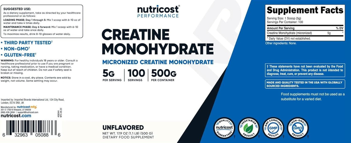 Whey Protein Powder Cookies N' Creme 2 Scoops Creatine Monohydrate Micronized Powder 5g Serv 100 Servings W600706
