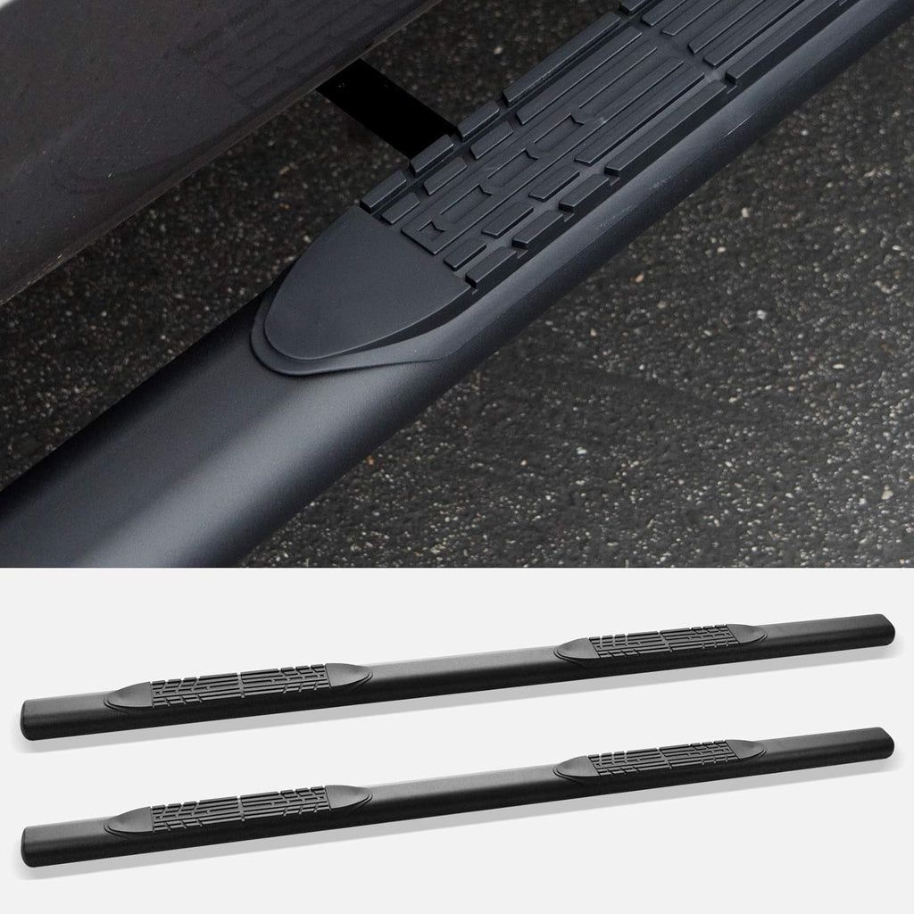 4 Oval Side Step Nerf Bars Matte Black Crew Cab B6500