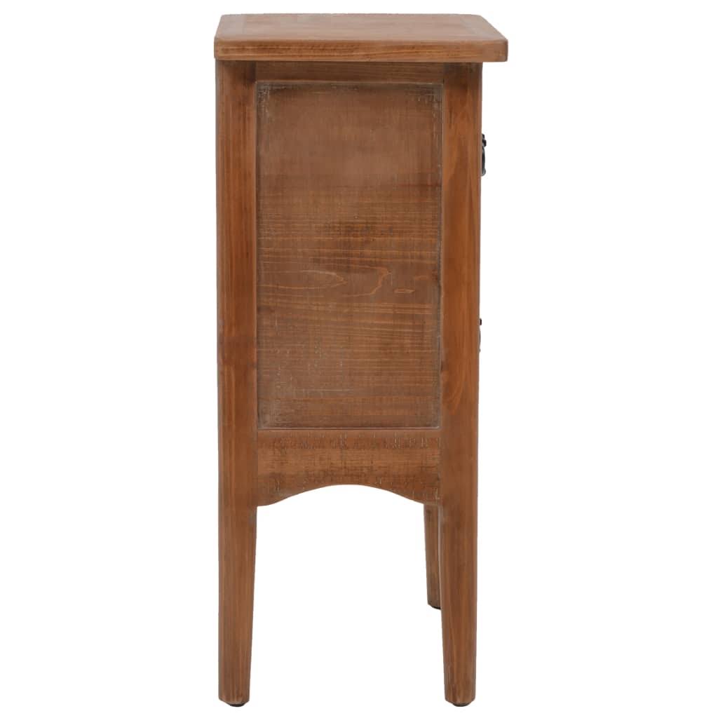 Solid Fir Wood Bedside Cabinet Brown Y442080