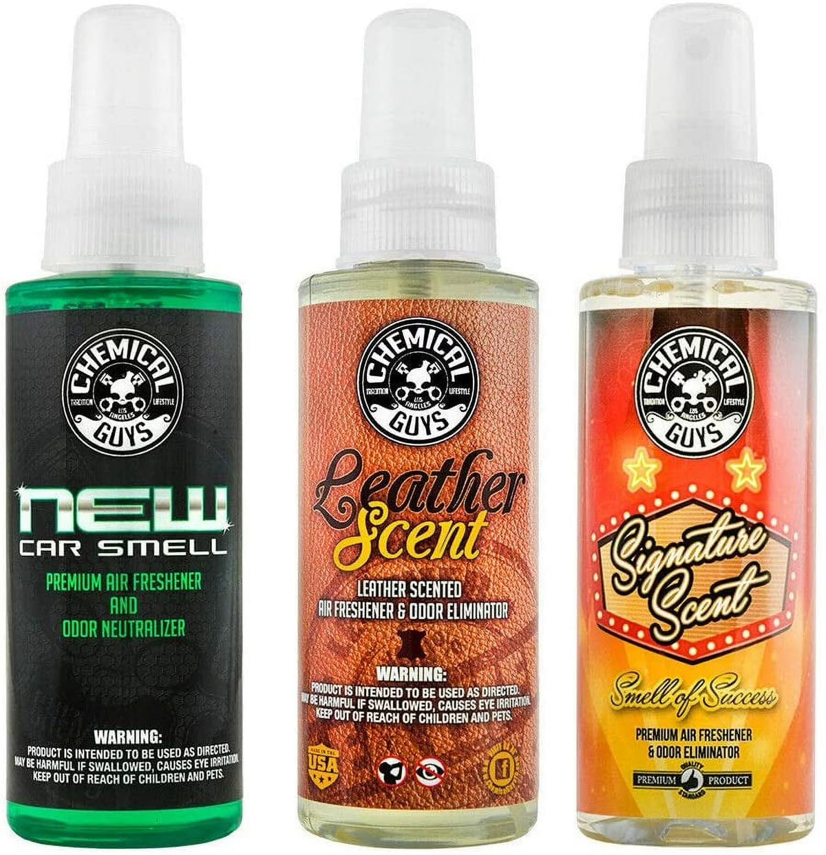 New Car Scent, Leather Scent & Signature Stripper Scent Air Freshener Kit (3) 4 oz. Bottles L36153