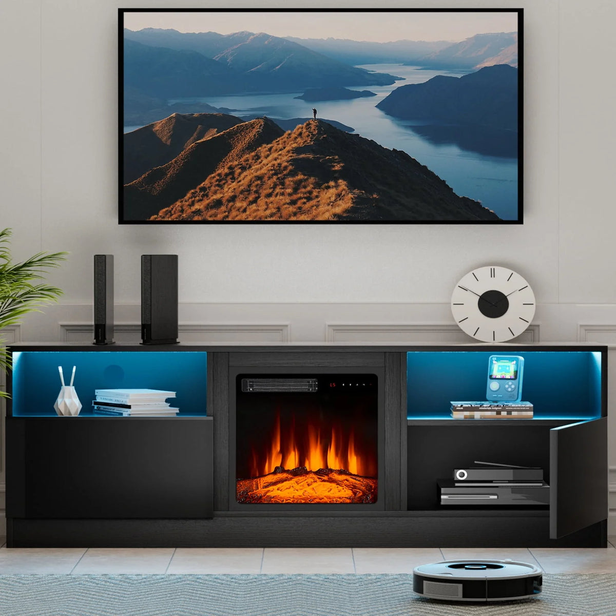 65 Fireplace TV Stand with Electric Fireplace Y687