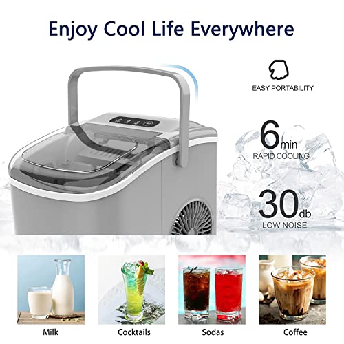 Countertop Portable Ice Maker with Self-Cleaning, 26.5lbs/24Hrs, 9 Bullet Ice Cubes Z924