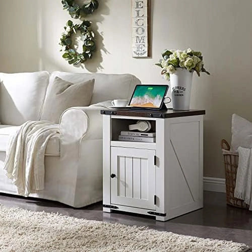 20" Farmhouse End Table with Charging Station R497915
