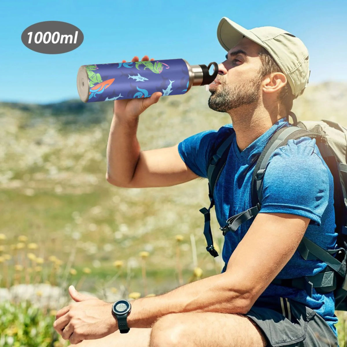 Stainless Steel Insulated Water Bottle with Straw Lid E6448
