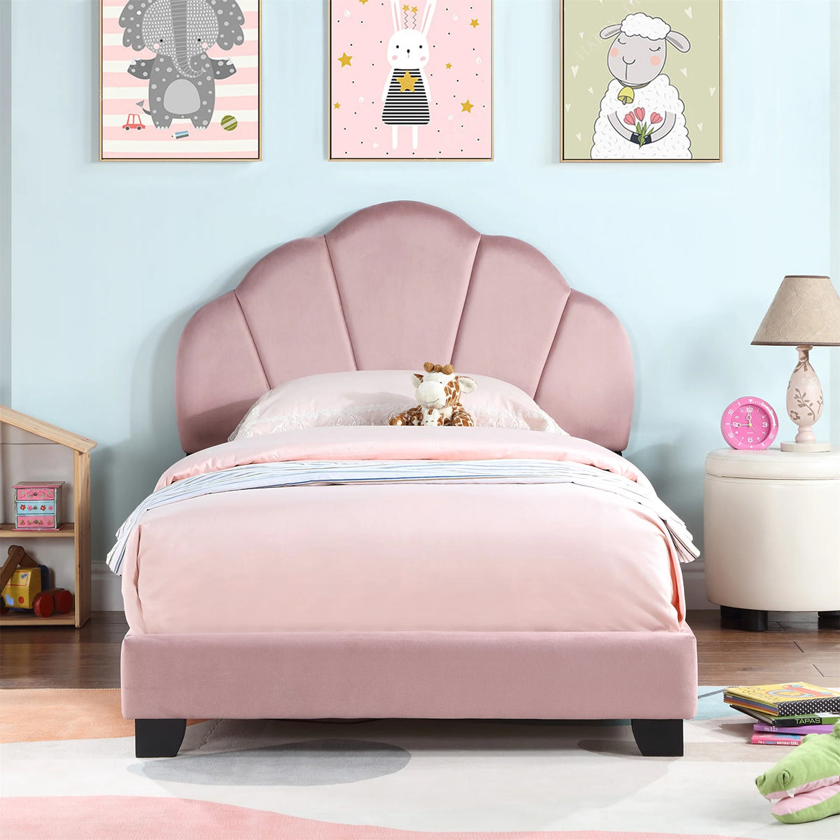 Pink Upholstered Twin Size Platform Bed G98960