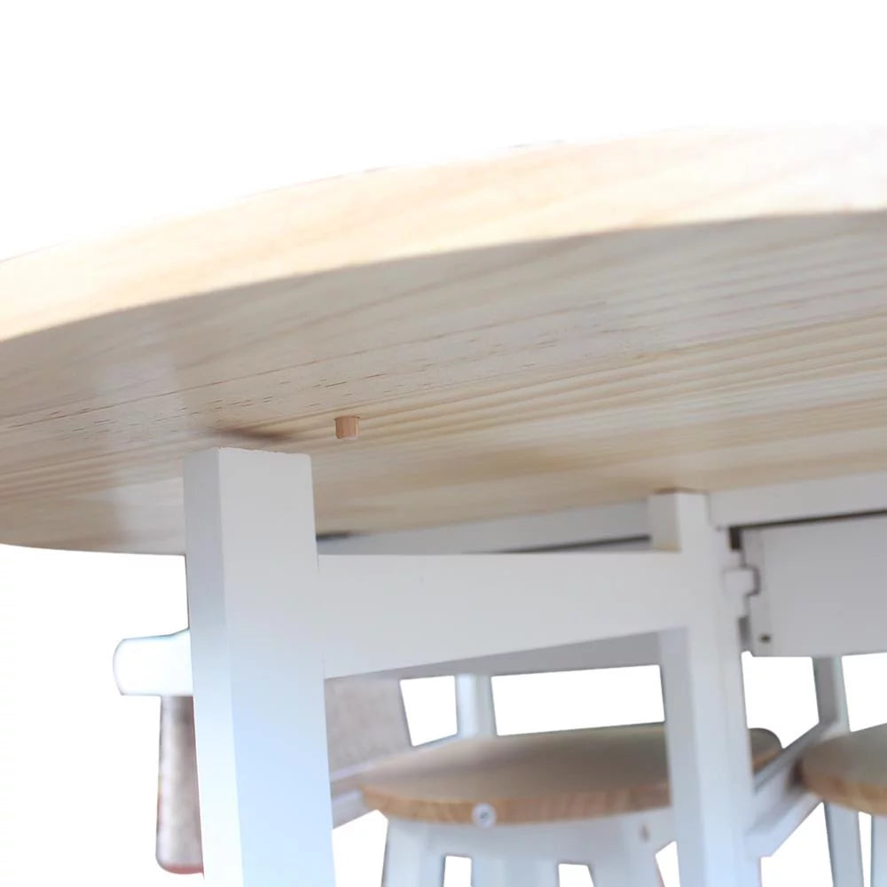 Folding Kitchen Cart Island Trolley with 2 Stools M59064