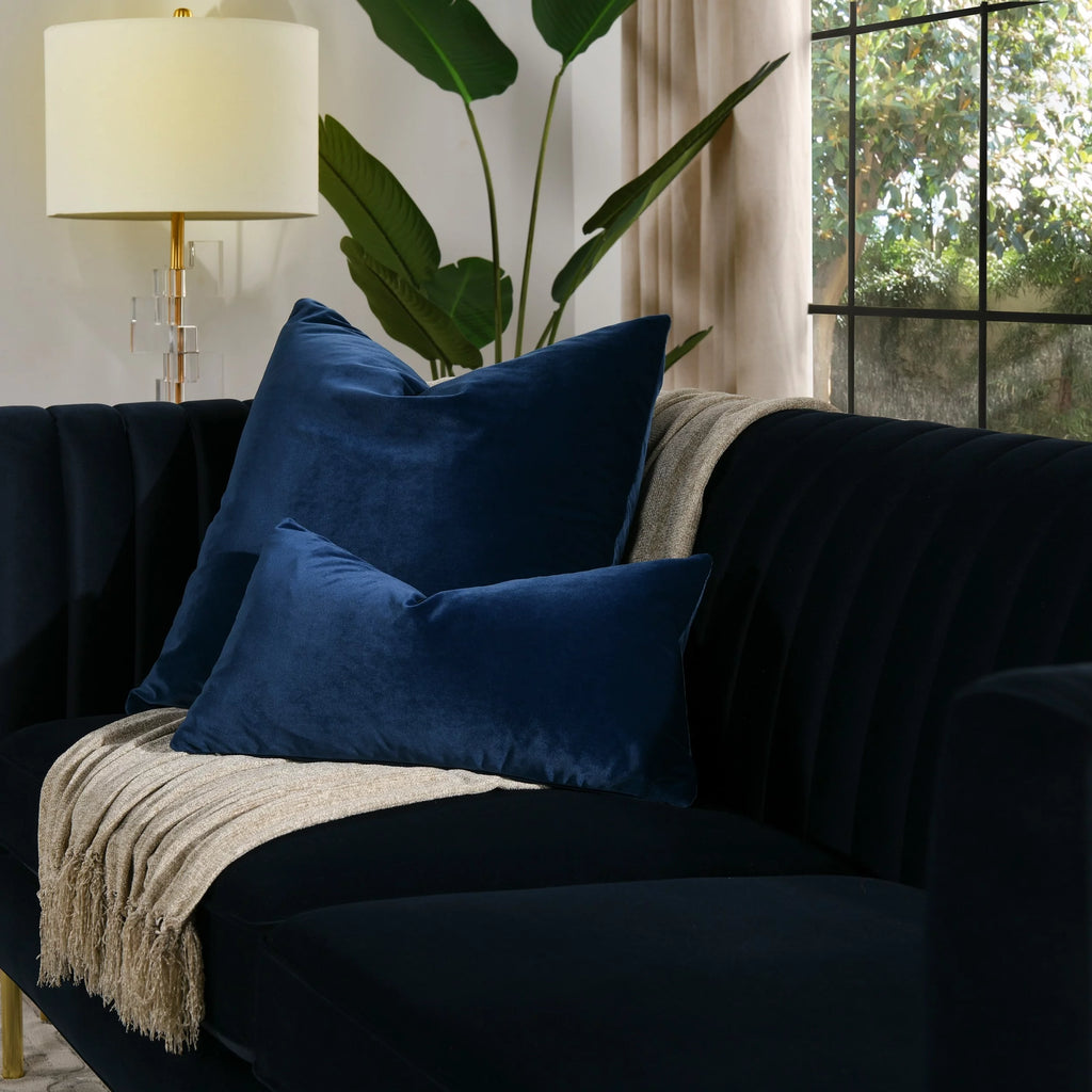 22" Feather Down Lumbar Throw Pillow Storm Gray S40736