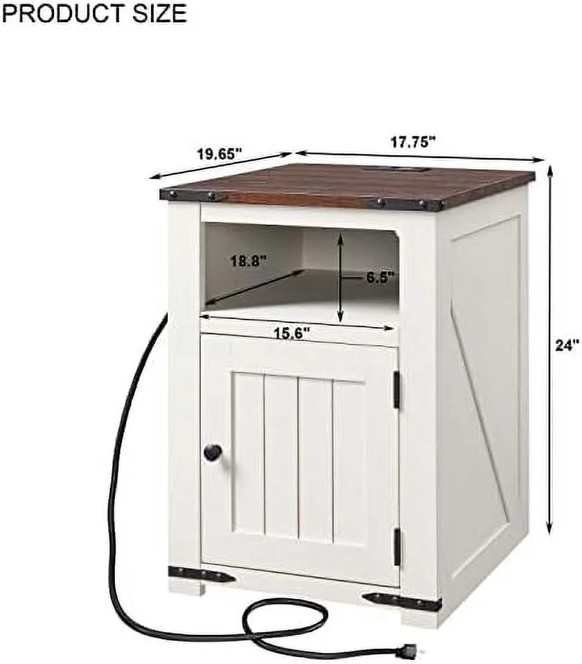 20" Farmhouse End Table with Charging Station R497915