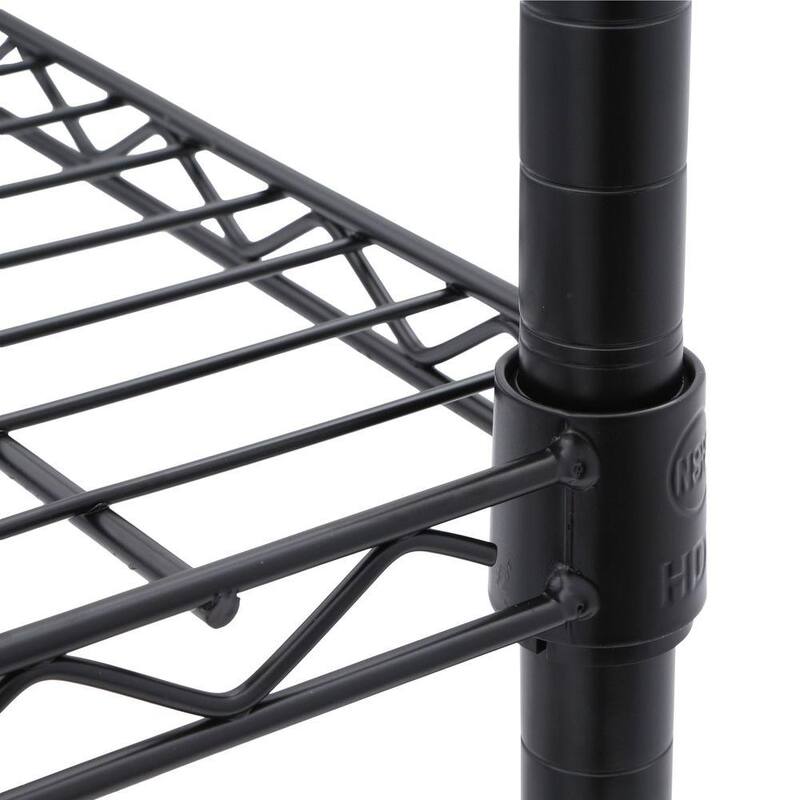 4-Tier Black Steel Wire Shelving Unit C3227