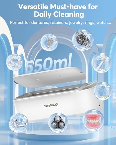 45kHz Ultrasonic Retainer Cleaner with 3 Modes 200ML White R285