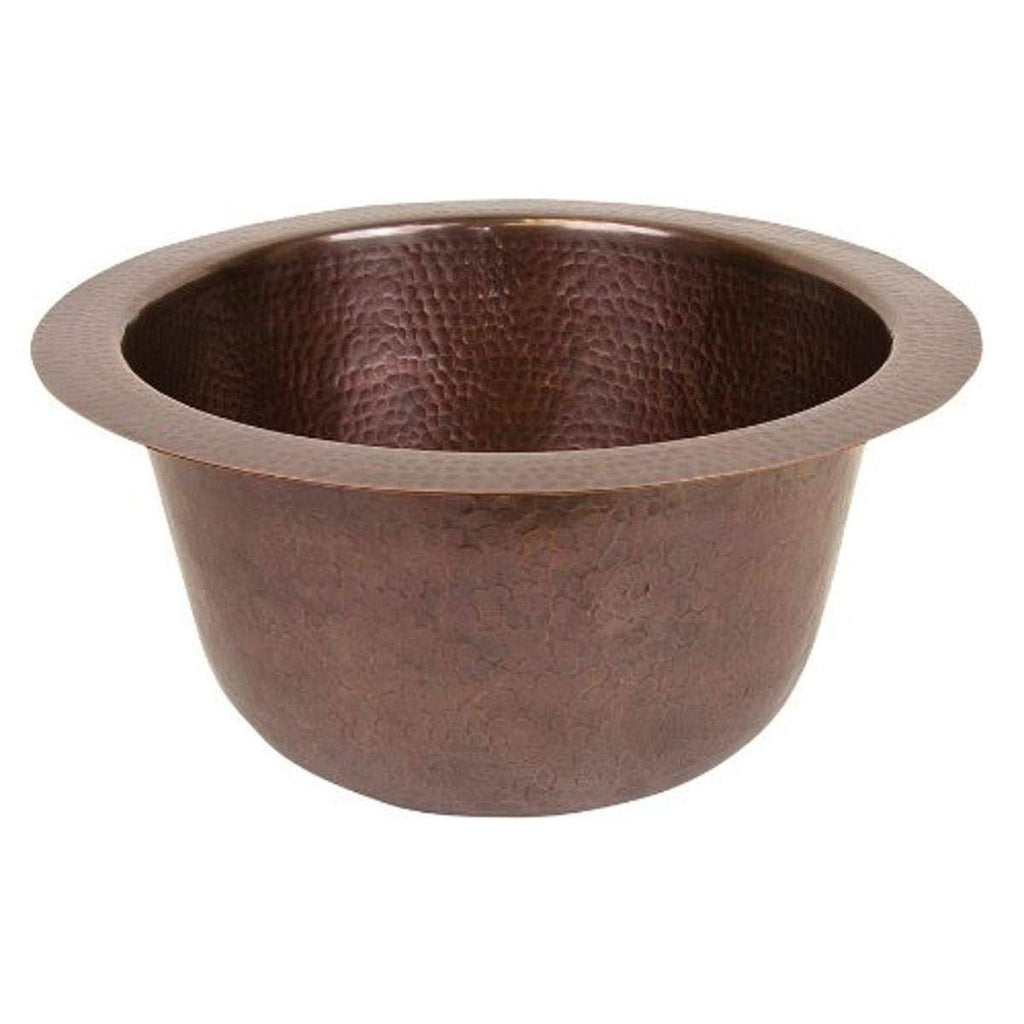 Antique Copper Solid Hand Hammered Copper 16-inch Diameter Round Bar Sink C3525