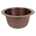 Antique Copper Solid Hand Hammered Copper 16-inch Diameter Round Bar Sink C3525